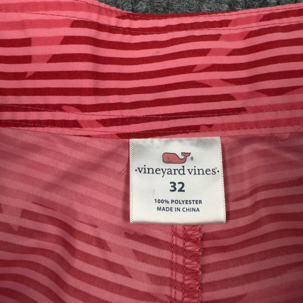 Vineyard Vines Mens Pink Shark Stripe Board Shorts Swim Trunks‎ 1M2023 Size 32